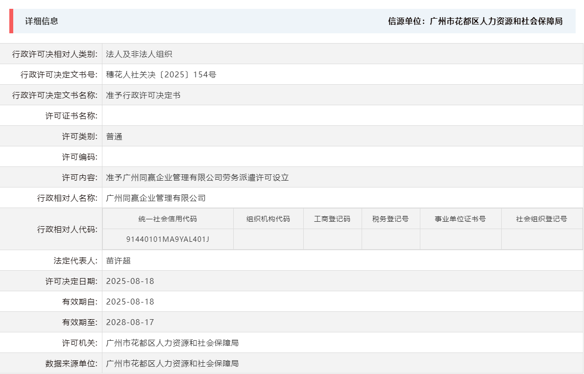 8.18准予广州同赢企业管理有限公司劳务派遣许可设立.png