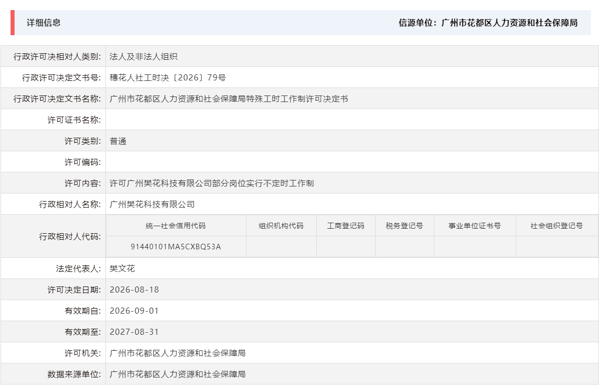 8.18许可广州樊花科技有限公司部分岗位实行不定时工作制.png