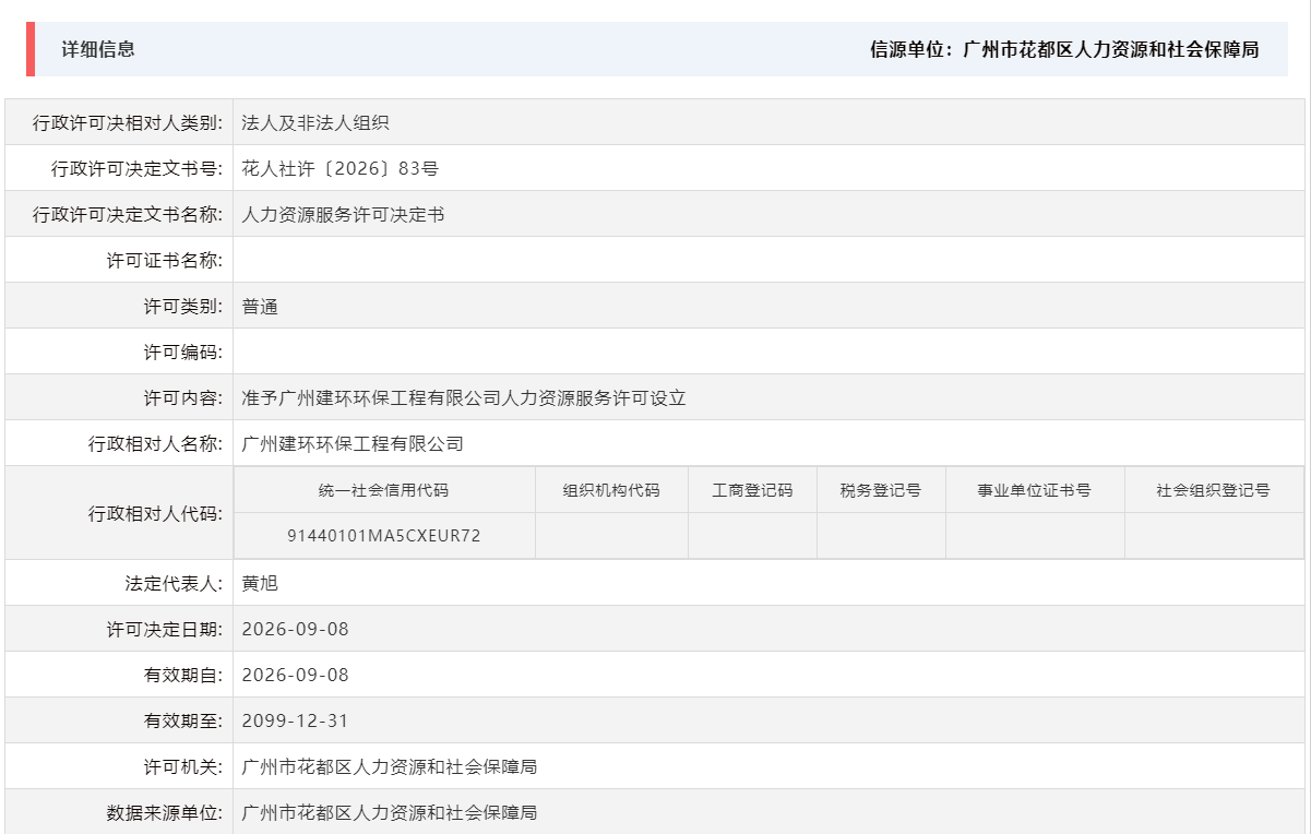 9.8准予广州建环环保工程有限公司人力资源服务许可设立.png